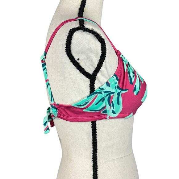 Beach Betty by Miracle Brands Small Bikini Top Swim Padded Cup Tropical Leaf New - Picture 2 of 8